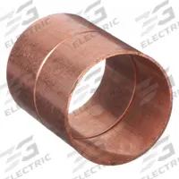 NIBCO Sweat Fitting Coupling: 2 in CTS x 2 in CTS, Cup x FTG, Rolled Center Stop, Wrot Copper (MPN 600RS 2)