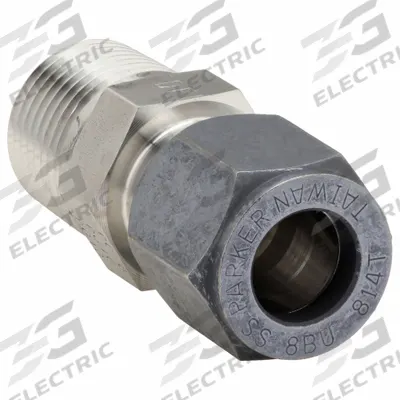 PARKER Compression Fitting Adapter: 1 in OD x 1 in Pipe size, 1-11 1/2 Thread Size - Flareless Bite-Type Stainless Steel Compression Fittings