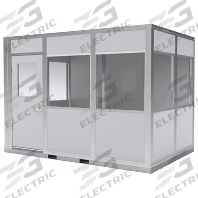 PORTA-KING Modular In-Plant Office: 8 ft x 12 ft x 8 ft, 4 Walls, Vinyl-Covered Drywall - 4-Wall Assembled In-Plant Offices