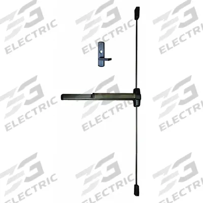 VON DUPRIN Surface Vertical Rod: 3 ft Max Door Wd - Surface Vertical Rod Push Bars