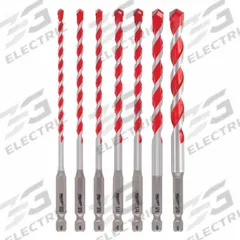 MILWAUKEE Hammer Drill Bit Set: 1/4 in_3/8 in_3/16 in_5/16 in_5/32 in Drill Bit Size, 7 Drill Bits (MPN 48-20-9052). Key specifications — attr277146: MILWAUKEE.