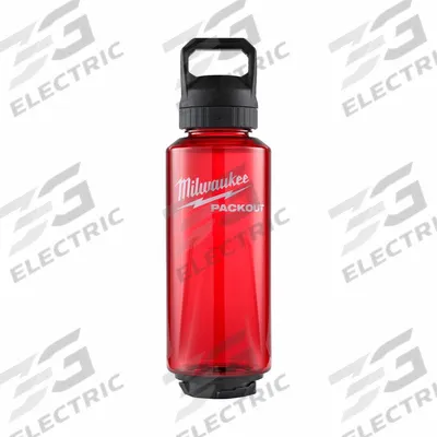 MILWAUKEE Bottle: 48 oz Capacity, Red, Plastic, BPA-Free, 13 1/4 in Overall Ht - Plastic Water Bottles