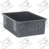 QUANTUM STORAGE SYSTEMS Divider Box: 1.39 cu ft, 22 1/2 in x 17 1/2 in x 8 in, Lid Not Included (MPN DG93080CO). Key specifications — Includes Dividers: Dividers Not Included; Includes Lid: Lid Not Included; Material: Plastic; Color: Black; Brand: QUANTUM STORAGE SYSTEMS.