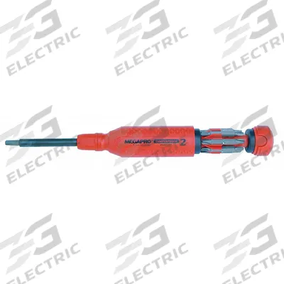 MEGAPRO Multi-Bit Screwdriver: Torq-Set/Torx/Tri-Wing Tip, 14 Tips, 8 1/2 in Overall Lg - Security Multi-Bit Screwdrivers