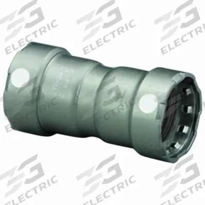 VIEGA MEGAPRESS Crimp Coupling Fitting: 1/2 in Pipe x 1/2 in Pipe Size, Press-fit x Press-fit - Steel Press Pipe Fittings