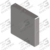 HOFFMAN Wireway Closure Plate: 4 in Wd, 4 in Ht, 16 ga Gauge, 1, Without Knockouts, Steel, Painted (MPN F44GCPNK). Key specifications — Brand: HOFFMAN; Finish: Painted; With/Without Knockouts - Broad: No.