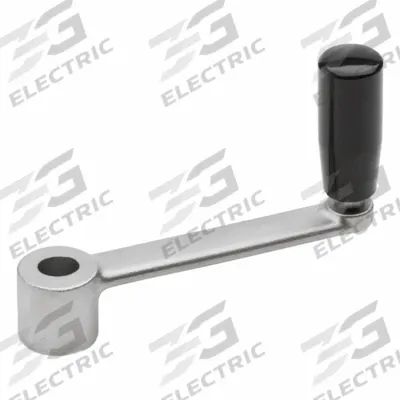 JW WINCO Crank Handle: SS w/ Revolving Plastic Grip, 1/2 in Bore Dia - Straight Crank Handles with Revolving Grip