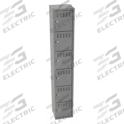 TENNSCO Box Locker: 12 in x 12 in x 72 in, 6 Tiers, 1 Units Wide, Louvered, Padlock Hasp - Louvered Metal Box Lockers