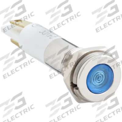 APPROVED VENDOR Flush Panel Light: 5/16 in Panel Mounting Hole Dia, LED, Blue, Flush Head - LED Indicator Pilot Lights