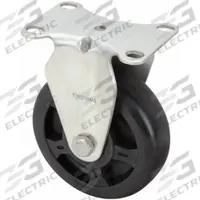 APPROVED VENDOR Plate Caster: Rigid, No Brake, Nylon, 4 in Wheel Dia., 1 1/4 in Wheel Wd, Slot (MPN P12RX-HNG040G-12). Key specifications — Brand: APPROVED VENDOR; Wheel/Tread Color: Black; Roll Up: Rigid.