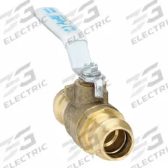 APOLLO Manual Two-Way Ball Valve: 1/2 in, Brass, Straight, Press x Press, Full Port Ball Port (MPN 77VLF10301). Key specifications — Brand: APOLLO; Handle: Lever.