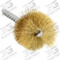 WEILER Round Tube Brush: Single Stem, Brass, 1 1/2 in Dia, 0.008 in Fill Dia, 1/4 in Stem Dia, 10 PK (MPN 93849). Key specifications — Brand: WEILER.