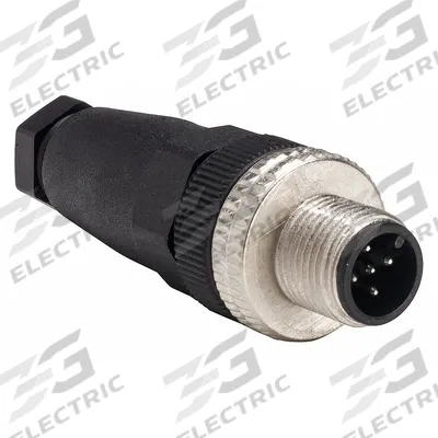 TELEMECANIQUE SENSORS External Thread Connector: 5 Pin, M12 Male Thread, IP67, Screw Terminals - Field-Wireable Industrial M12 Circular Connectors