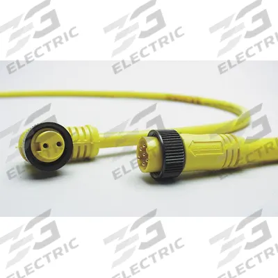 BRAD HARRISON Cordset: 7/8"-16 Male Straight x Bare Wire, 6 Pins, Yellow, PVC, 6 ft Cable Lg - Single-Ended Cordsets with PVC Jacket for Flexing Applications