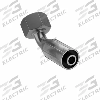 PARKER Hydraulic Crimp Fitting: Steel x Steel, 45° Elbow, -8 For Hose Dash Size - Parker Crimp Hydraulic Hose Fittings with Metric Connection