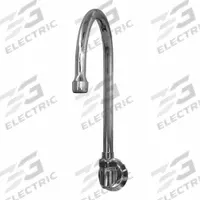 SANI-LAV Spout: Spout, Gooseneck, Swivel Spout, Cast Brass, Chrome, 0.5 gpm Flow Rate, Aerated, NPT (MPN 2003L-0.5). Key specifications — Includes: Aerator; Product Type: Spout; Spout Style: Swivel; Body Material: Cast Brass; Brand: SANI-LAV.