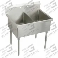 ELKAY Scullery Sink: 2 Bowls, 44 in Overall Ht, 51 in Overall Lg, 27 1/2 in Overall Wd, Widespread (MPN WNSF82482). Key specifications — Brand: ELKAY.