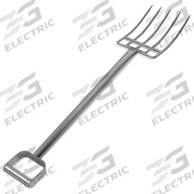 SANI-LAV Reinforced Fork: 5 Tines, 12 in Tine Lg, 32 in Handle Lg, FDA Compliant - Reinforced Hygienic Forks