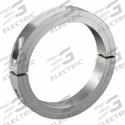 CLIMAX METAL PRODUCTS Shaft Collar: 2-Piece, Inch, Round, Clamp-On, 4 1/2 in Bore Dia - Stainless Steel Recessed-Screw Shaft Collars