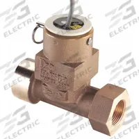 IMPELLER Electronic Flowmeter: Metallic Tee Type Flow Sensor, Water, Paddlewheel, Bronze, FNPT, EPDM (MPN 8250BR1205-1211). Key specifications — Brand: IMPELLER; Seal Material: EPDM; Unit Of Measure: Gallons; Accuracy: +/-1%; Max. Voltage: 35V DC; Mounting Orientation: Horizontal; Output Type: Standard Frequency Pulse.