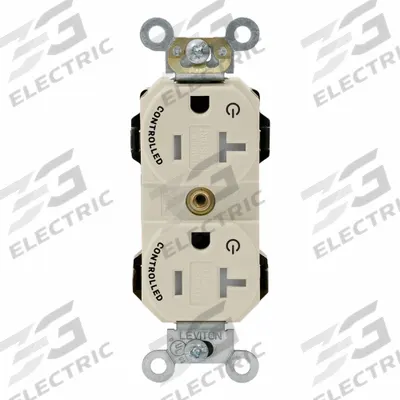 LEVITON Plugs and Receptacles: Duplex, 5-20, Light Almond, 125V AC, 20 A - General Purpose Receptacles