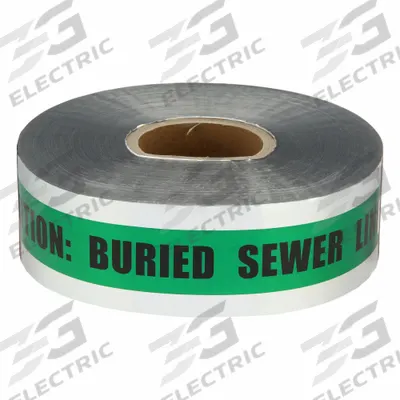APPROVED VENDOR Detectable Buried Tape: 1,000 ft Tape Lg, Green - Green Sewer Line Underground Marking Tape
