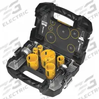 DEWALT Hole Saw Kit: 9 Pieces, 1 3/4 in Max. Cutting Dp, Bi-Metal, 4/5 Teeth per Inch (MPN D180001). Key specifications — attr1098178: 4/5; attr1098172: DEWALT.