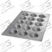 CHICAGO METALLIC Mini Cake Muffin Pan: Aluminized Steel, 15 Slots, 17 7/8 in Overall Wd, 22 ga Gauge (MPN 91025). Key specifications — Pan Style: Muffin Pan; Brand: CHICAGO METALLIC; Color: Silver; Material: Aluminized Steel; NSF Certified: No; Number of Slots: 15.