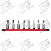MILWAUKEE Socket Bit Set: 1 - 25 Pieces, 3/8 in Drive Size, 8 Pieces, 10 7/8 in Overall Lg, SAE (MPN 48-22-9542). Key specifications — attr1216280: Fixed Insert; attr1216283: MILWAUKEE; attr1225718: 1/8 in to 3/8 in; attr1227491: 3/8 in.