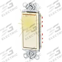 BRYANT Wall Switch: Rocker Switch, 3-Way, Maintained, Ivory, 120/277V AC, 20 A (MPN 9903GLI). Key specifications — Illuminated: Yes; Voltage Rating: 120/277V AC.