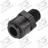PARKER Check Valve: Poppet, Inline Valve Body, 3/8 in Pipe Size, Push x MNPT, PVDF, Female, Push (MPN FB6MCVC4-HBLK-05). Key specifications — Poppet Material: PDVF; Brand: PARKER; 3-A Compliance: Not Rated.