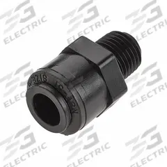 PARKER Check Valve: Poppet, Inline Valve Body, 3/8 in Pipe Size, Push x MNPT, PVDF, Female, Push (MPN FB6MCVC4-HBLK-05). Key specifications — Poppet Material: PDVF; Brand: PARKER; 3-A Compliance: Not Rated.