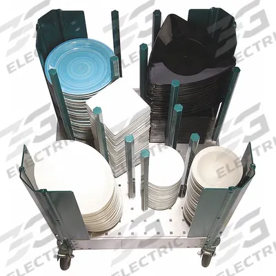 CRES COR Dish Dolly: 5 Compartments, 250 lb Max Load Capacity, 27 1/8 in Overall Lg - Dish Dollies