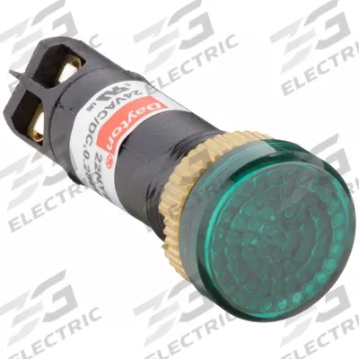 Dayton Raised Panel Light: 12 mm Panel Mounting Hole Dia, LED - LED Indicator Pilot Lights