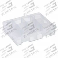 WESTWARD Tool Case: 7 in W 5 1/2 in D 1 3/4 in H, Plastic, Clear, Hinged Lid, 12 Compartments (MPN 5MZJ1). Key specifications — attr1116905: Clear; attr1116917: Hinged; attr1116946: WESTWARD.
