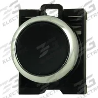 EATON Flush Push Button: Black, 22 mm Mounting Size, Metallic, Maintained (MPN M22M-DR-S). Key specifications — Brand: EATON; Action: Maintained; Series: M22; Push Button Material Type: Metallic.