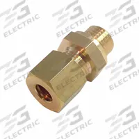 PARKER Compression Fitting Coupling: 7 mm Pipe x 4 mm OD Fitting Size, Metric x Compression, Brass (MPN 0101 04 55). Key specifications — Brand: PARKER.