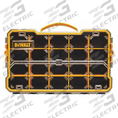 DEWALT Compartment Box: 17 5/8 in x 11 in x 2 7/8 in, Black/Yellow, 20 Compartments - Small Parts Compartmented Boxes with Adjustable Dividers