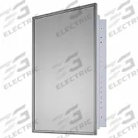 KETCHAM Medicine Cabinet: Rectangular, Glass, 36 in Overall Ht, 24 in Overall Wd, Stainless Steel (MPN 192). Key specifications — Brand: KETCHAM; Frame Material: Stainless Steel; Frame Finish: Bright Annealed; Frame Color: Silver; Material: Glass.