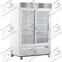 AMERICAN BIOTECH SUPPLY Lab Refrigerator: 47 cu ft, Upright, 1°C to 10°C, 33 1/4 in Overall Dp, Temp (MPN ABT-HC-LS-47). Key specifications — Door Opening Style: Sliding; Color: White; Alarm Type: Temperature; Manufacturer Part Number: ABT-HC-LS-47; Brand: AMERICAN BIOTECH SUPPLY; Product Type: Lab Refrigerator; Door Type: Sliding Glass; Refrigerant Type: R-290.