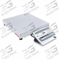 OHAUS Industrial Bench Scale: 18 in x 18 in, IP67/IP68, Front-Mounted, 250 lb Wt Capacity - Imperial (MPN D52XW125RQL5). Key specifications — attr1341383: USB; attr1341384: 0.01 lb/5 g; attr1341400: OHAUS; attr1383935: Stainless Steel.