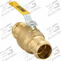 MILWAUKEE VALVE Manual Two-Way Ball Valve: 1 1/2 in, Brass, Straight, Press x Press, Two-Piece, PTFE (MPN BA-480B - 112). Key specifications — Brand: MILWAUKEE VALVE; Handle: Locking Lever.