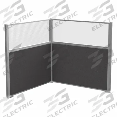 VERSARE Cubicle Wall: 72 in Overall Ht, 72 in Overall Wd, 4 Panels, Charcoal - Modular Cubicle Walls