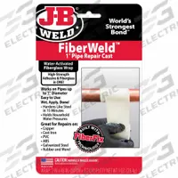 J-B WELD Pipe Repair Kit: Fiberglass, 2 in W x 4 ft L Wrap Size, 1 in Pipe Size (MPN 38248). Key specifications — Wrap Size: 2 in W x 4 ft L; Color: White; Material: Fiberglass; Includes: Epoxy Putty Stick; Repair Product Type: Repair Wrap Kit; Brand: J-B WELD.