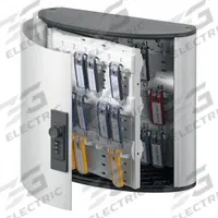 Key Box: 54 Key Capacity, Dial Combo Lock, Aluminum, Gray, 11 in Ht, 11 7/8 in Wd, 4 5/8 in Dp (MPN 197723). Key specifications — Brand: DURABLE; Finish: Brushed Aluminum; Includes Key Tags: Includes Key Tags; Includes Mounting Hardware: Mounting Hardware Included; Color: Gray; Mounting Location: Wall; Material: Aluminum.