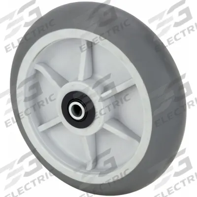 APPROVED VENDOR Caster Wheel: 6 in Wheel Dia., 2 in Wheel Wd, Rubber, 450 lb Load Rating - Nonmarking Rubber Tread on Plastic Core Wheels