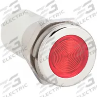 APPROVED VENDOR Flush Panel Light: 16 mm Panel Mounting Hole Dia, LED, Red, Flush Head, H16 (MPN 24M168). Key specifications — Brand: APPROVED VENDOR; Electrical Connection: 0.11 Male Quick Disconnect.