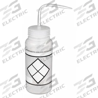 APPROVED VENDOR Wash Bottle: 500 mL, Write-On, Wide, Std Spout Spout, White - Wide Mouthed Standard Spout Wash Bottles