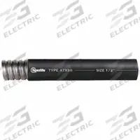 Liquid Tight Conduit: 1/2 in Trade Size, Black, 100 ft Nominal Lg, ATXSS (MPN ATXSS-11). Key specifications — Conduit Color: Black; Brand: LIQUATITE; Series: ATXSS.