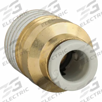 SMC Push-Fit Adapter Fitting: 6 mm OD x 1/4 in Pipe Size, Push-to-Connect x BSPT - Polybutylene & Brass Tube Fittings